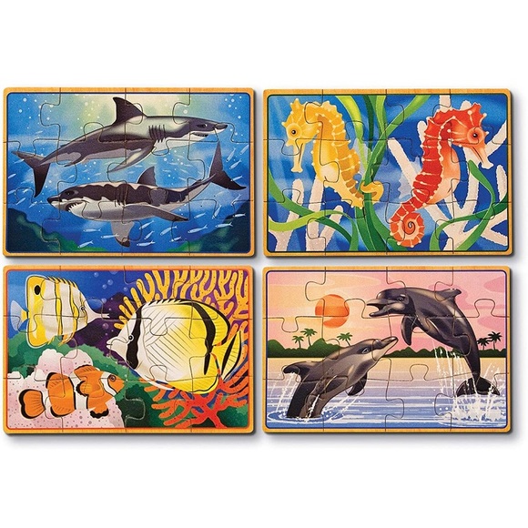 NWT Melissa & Doug bundle of wood animal magnets and wood puzzle box, cognitive - Picture 9 of 11